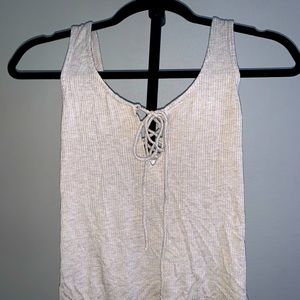 BP Tie-Front Ribbed Tank Top